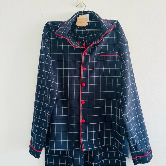 New The Happily Eva After Collection The Tonino Pajama Set XS 100% Cotton Plaid - Picture 9 of 15